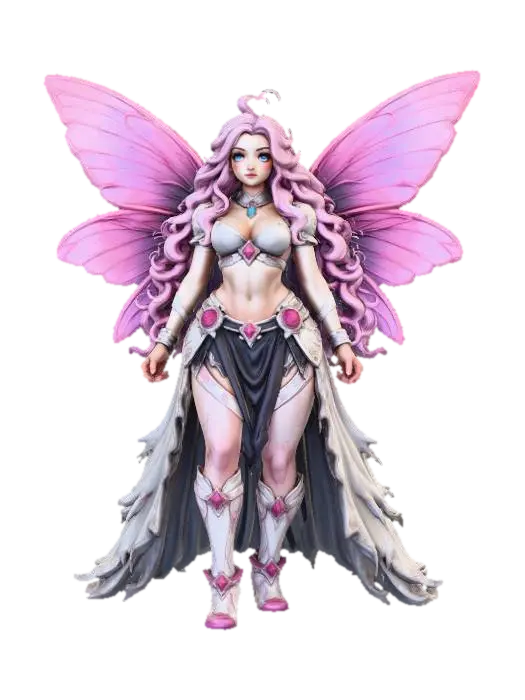 Pink Fairy - Fey 3D model, vytvořený pomocí AI