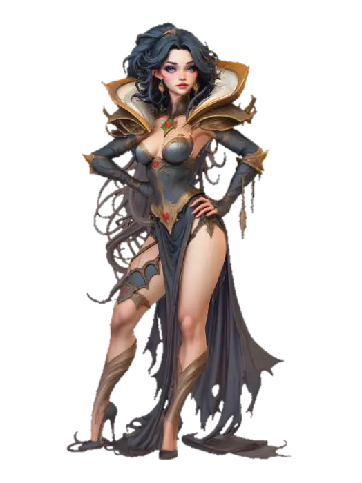 Female Charming Vampire - Feminine 3D model, vytvořený pomocí AI