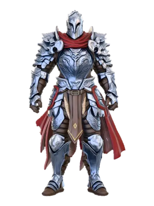 Knight of Valour - Valor 3D model, vytvořený pomocí AI