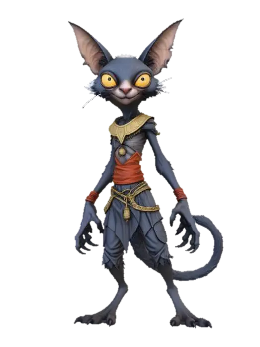 Fantasy Egyptian Cat - Catlike 3D model, vytvořený pomocí AI