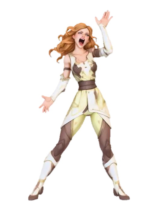 Female Dramatic Expression - Facialexpression 3D model, vytvořený pomocí AI