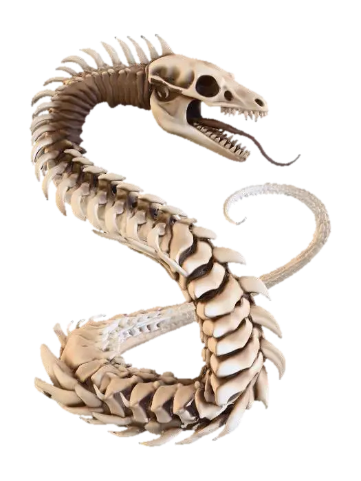 Modelong 3D na Serpent Skeleton - Bone, ginawa ng AI