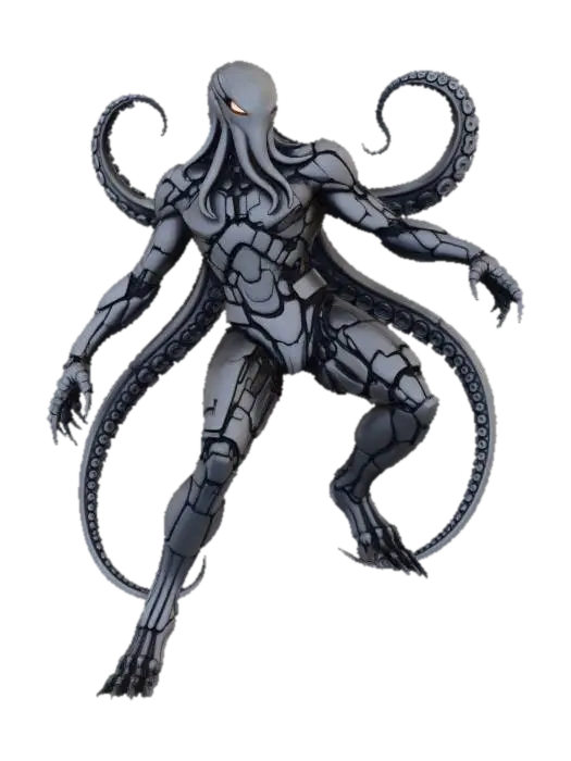Octo-Cyber - Octopus 3D model, vytvořený pomocí AI