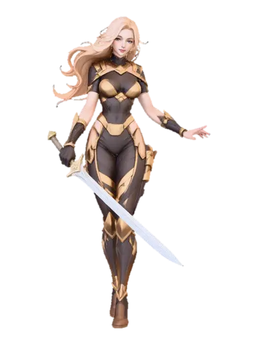 Female Valor's Embrace - Emotional 3D model, vytvořený pomocí AI