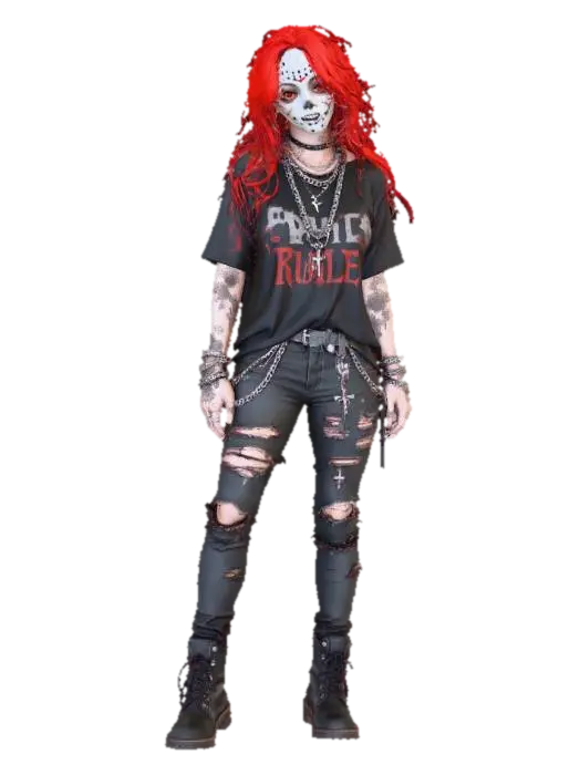 Woman Crimson Masked Rebel 3D model, vytvořený pomocí AI