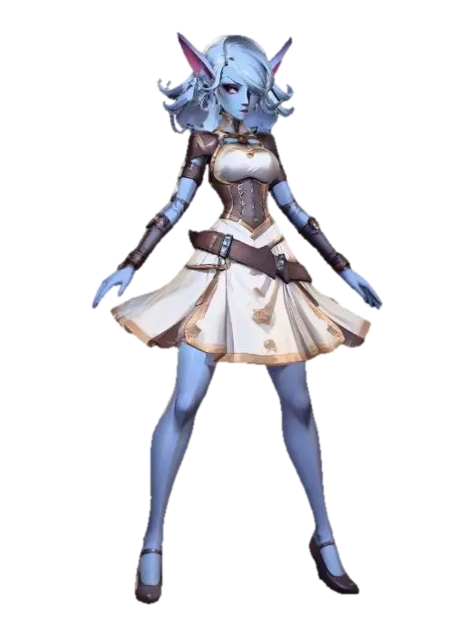 Azure Elven Model - Elves 3D model, vytvořený pomocí AI