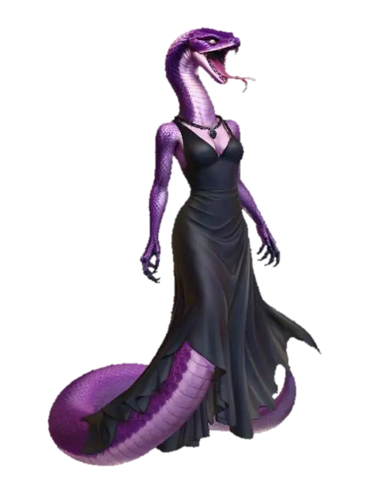Lilac Serpent Empress 3D model, vytvořený pomocí AI