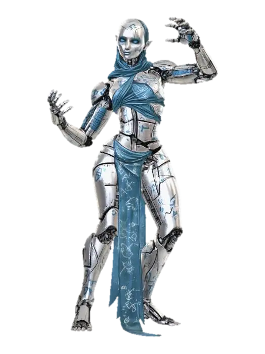 Modello 3D Cyber Woman Dance, generato dall’IA