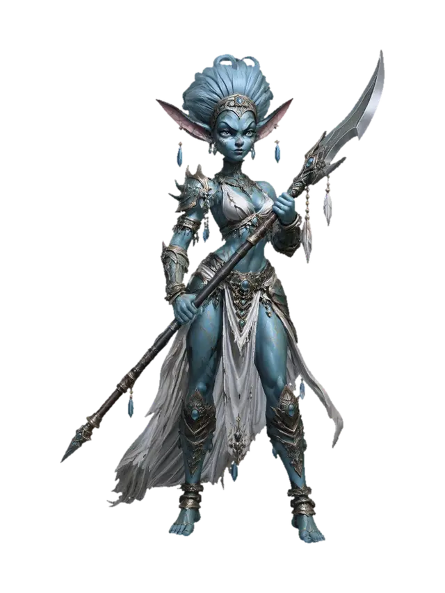 Azure Empress of the Crystal Spire - Ruler 3D model, vytvořený pomocí AI