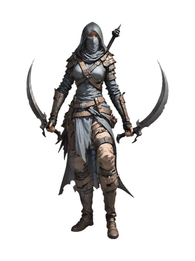 Model 3D Hooded Shadowblade - Mysterious, dijana oleh AI