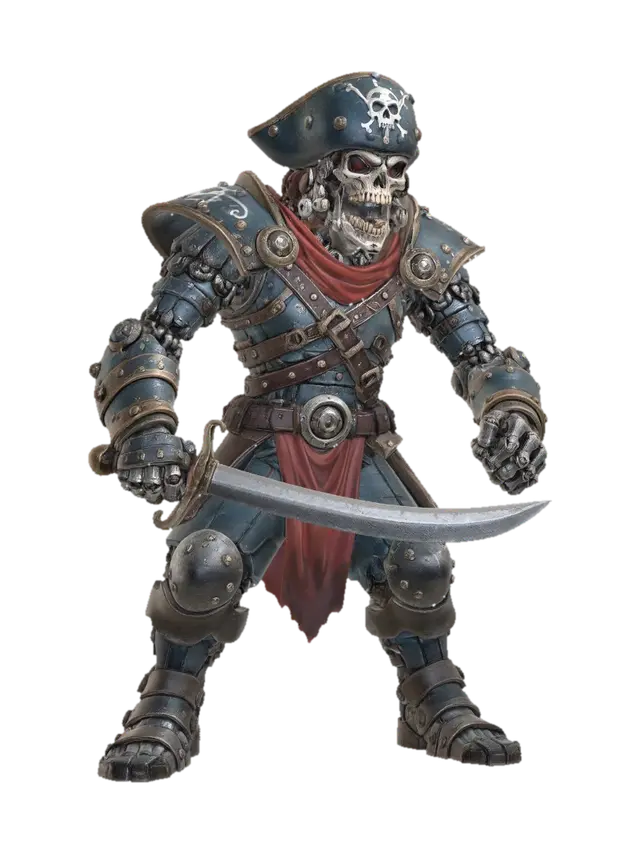 Crimson Skull Corsair 3D model, vytvořený pomocí AI