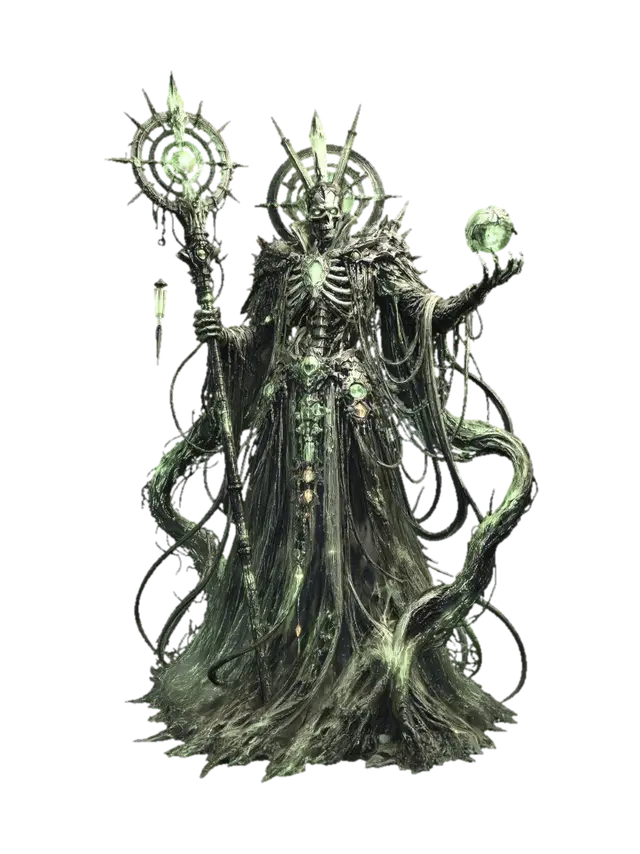 Emerald Lich of the Verdant Conclave 3D model, vytvořený pomocí AI