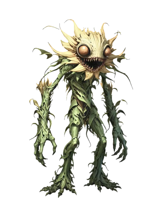 Sunflower Predator - Face 3D model, vytvořený pomocí AI