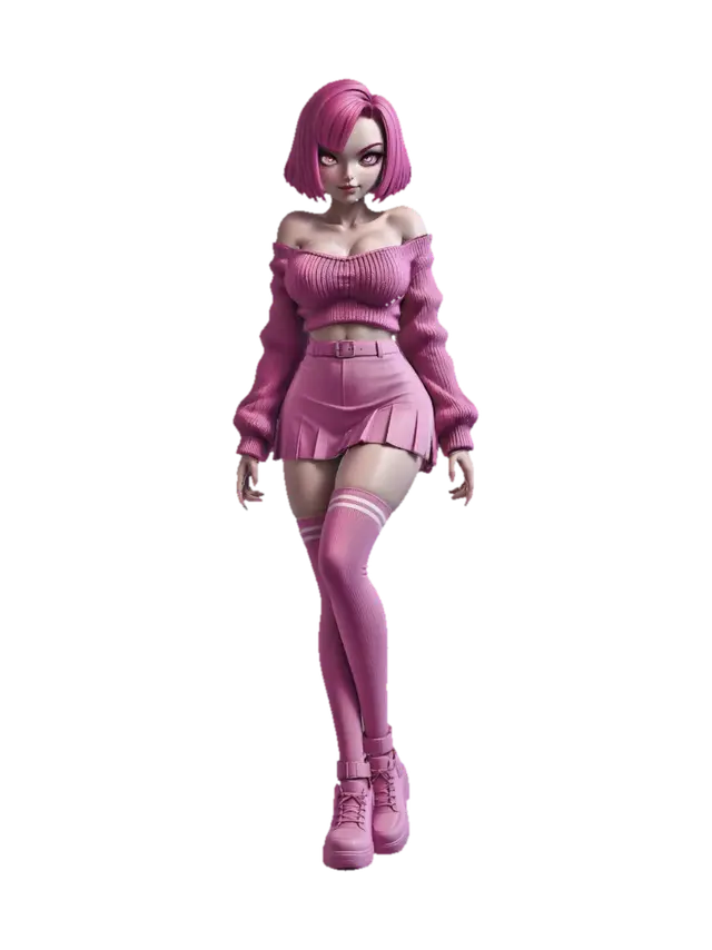 Bubblegum Enchantress Girl - Vivid 3D model, vytvořený pomocí AI