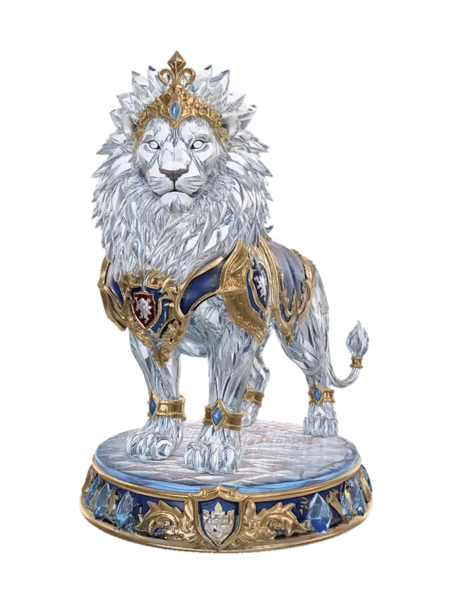 Crystal Lion - Jewelled 3D-model, gegenereerd door AI