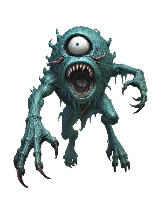 Azure Cyclopean Behemoth - Gigantic 3D model, vytvořený pomocí AI