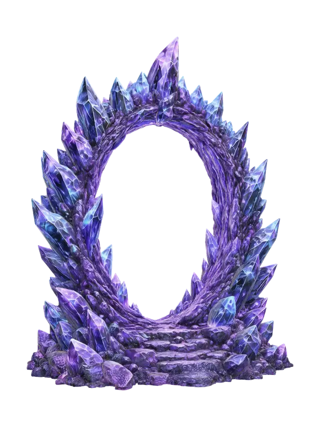 Amethyst Crystal Arch 3D model, vytvořený pomocí AI