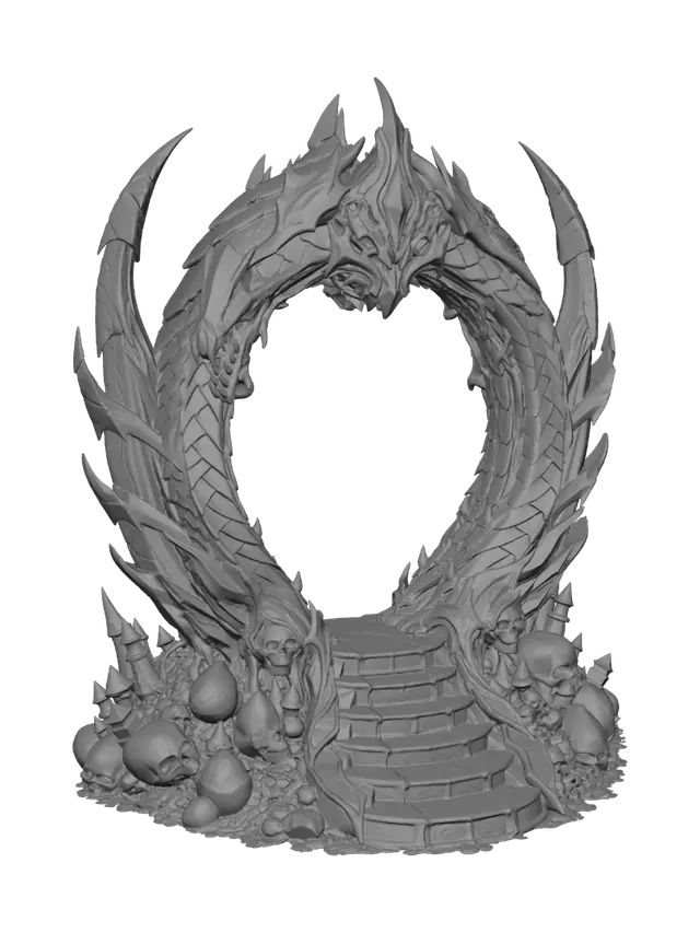 3D model for Dragon Circle of Gold and Skulls