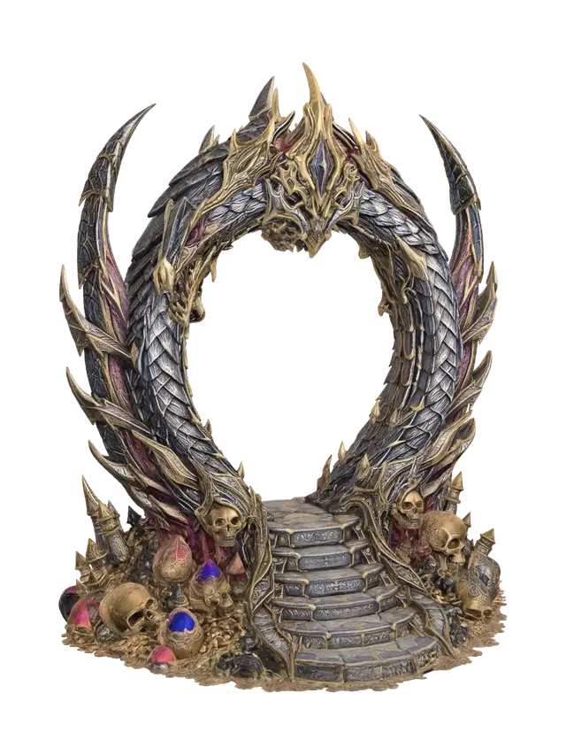 3D model for Dragon Circle of Gold and Skulls