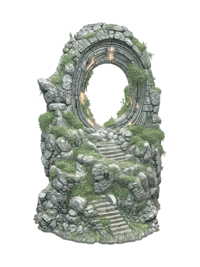 Verdant Ring Portal - Lush 3D model, vytvořený pomocí AI
