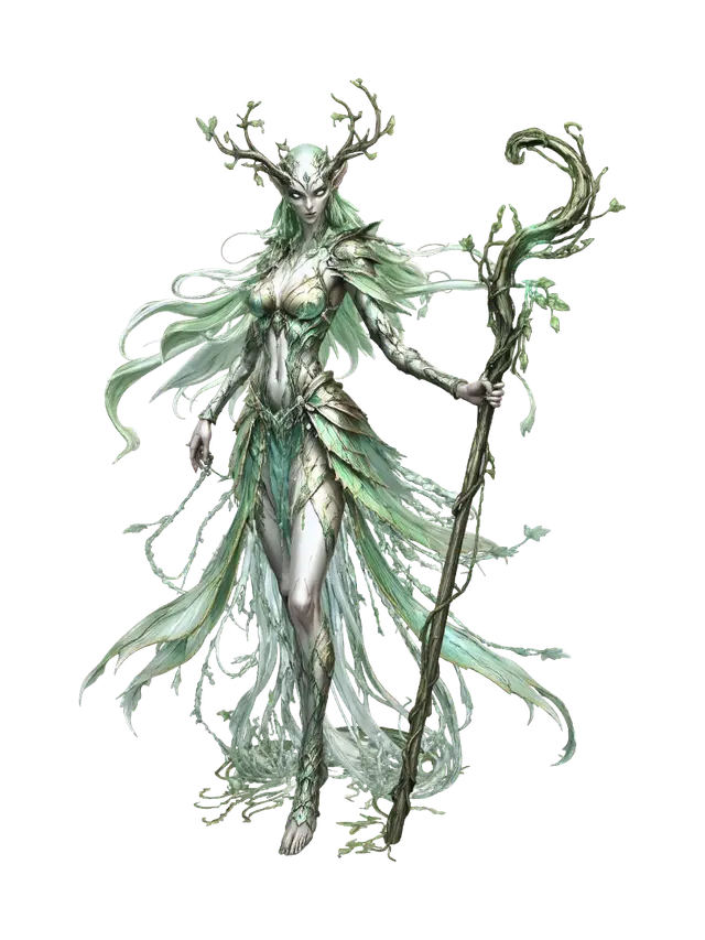 Verdant Enchantress of the Grove 3D model, vytvořený pomocí AI