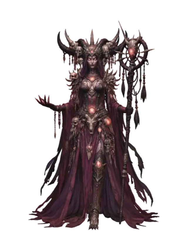 Crimson Empress of the Skull Throne - Ruler 3D model, vytvořený pomocí AI