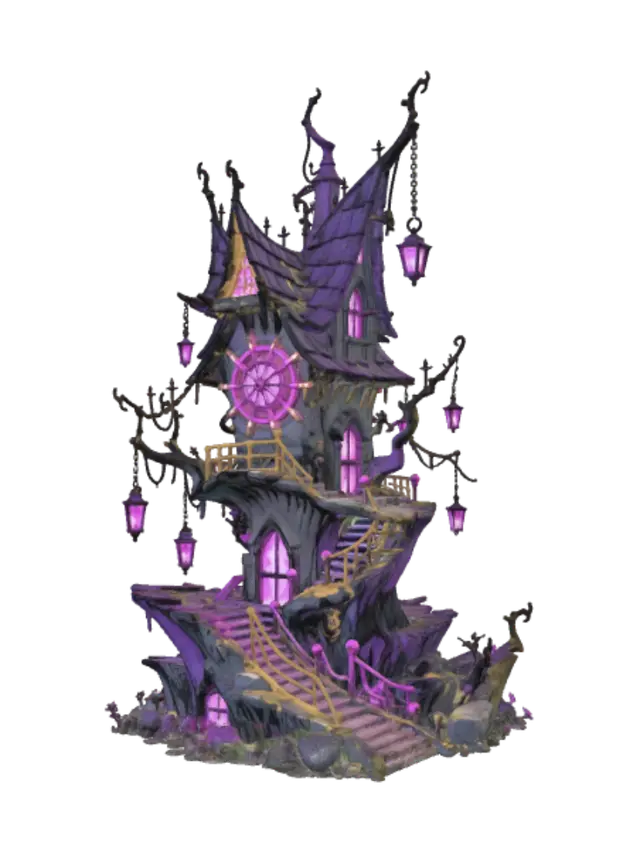 Amethyst Lantern Tower - Spire 3D model, vytvořený pomocí AI