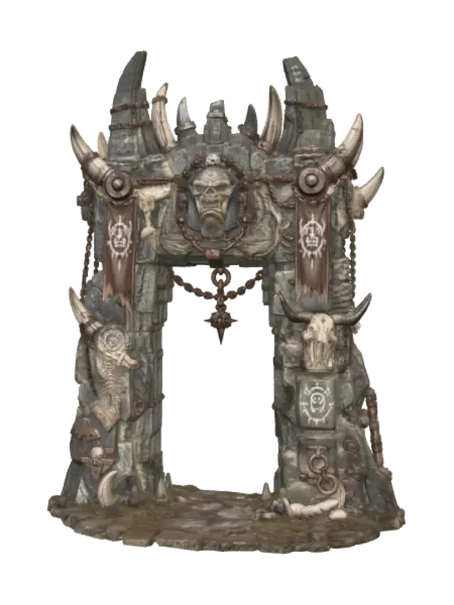 Gate of Bones and Iron - Grimdark 3D model, vytvořený pomocí AI