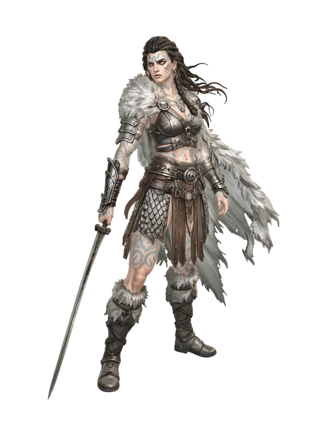 Valka Stormblade - Swordsman 3D model, vytvořený pomocí AI