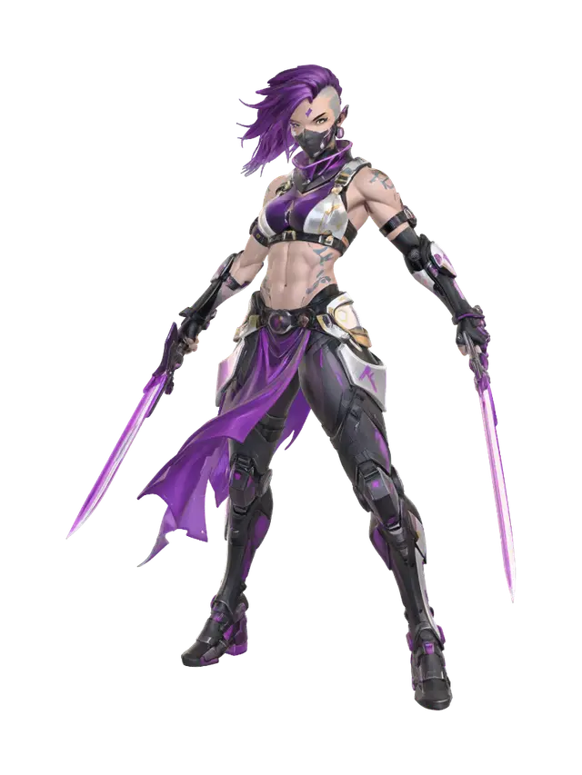 Violet Tempest 3D model, vytvořený pomocí AI