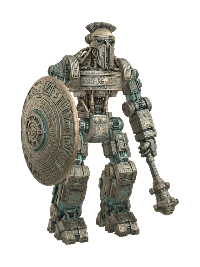 Aztec Calendar Guardian - Totem 3D model, vytvořený pomocí AI
