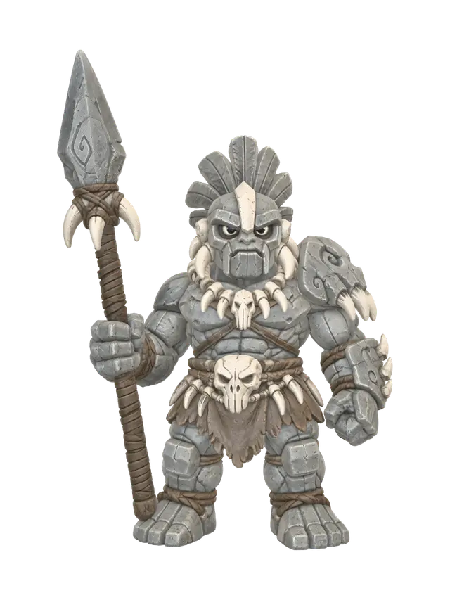 Aztec Warrior - Brutal 3D model, vytvořený pomocí AI