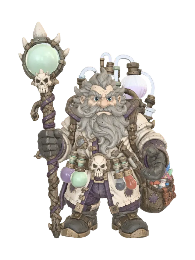 Lunetic Alchemist - Talisman 3D model, vytvořený pomocí AI