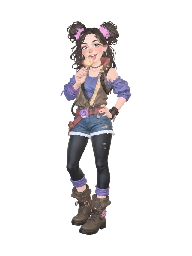 Lollipop Rebel - Streetwear 3D model, vytvořený pomocí AI