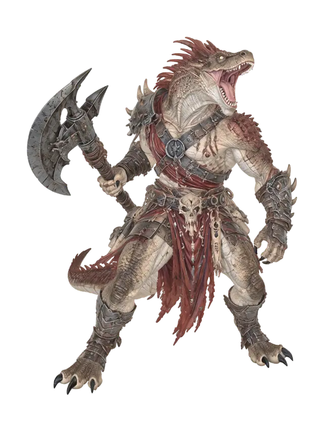 Draco Lizard Warrior - Armorless AI 생성 3D 모델