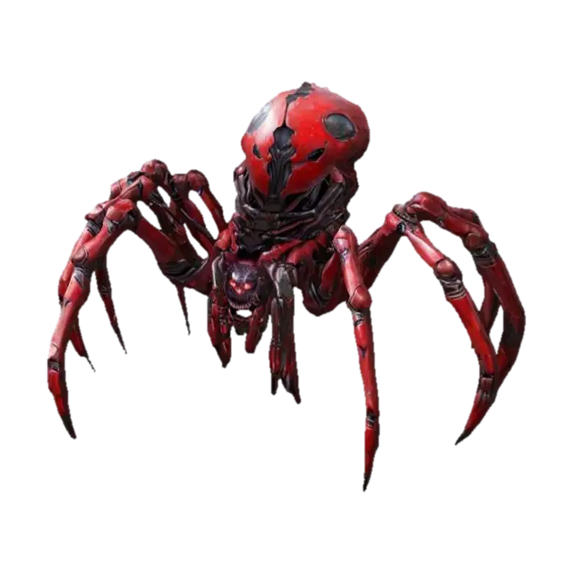 3D model for sci-fi fantasy robotic spider humanoid creature, spider body and humanoid like structure, terrifying expression, spider in attack, clawed limbs, covered in torn clothes, extremely details, high resolution texture, epic stance
