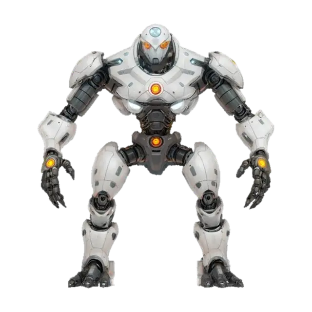 Modello 3D sci-fi utopian robotic monster, body consists of a single sphere with limbs, has a…, generato dall’IA