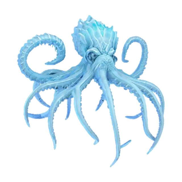 Glacial Kraken, #AroundTheWorld# 3D model, vytvořený pomocí AI