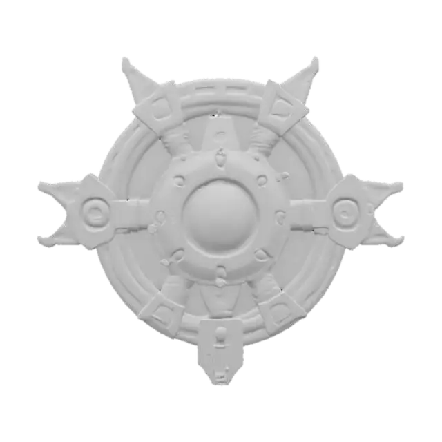 3D model for sci-fi emblem of a robotic foundation, the entire emblem is made up of robotic parts, the central part is a large robotic eye, color design in shades of metal parts, the emblem is supplemented with energy obtained from the energetic glowing core of the emblem, extremely detailed, texture with high sharp resolution, epic image, #emblem#
