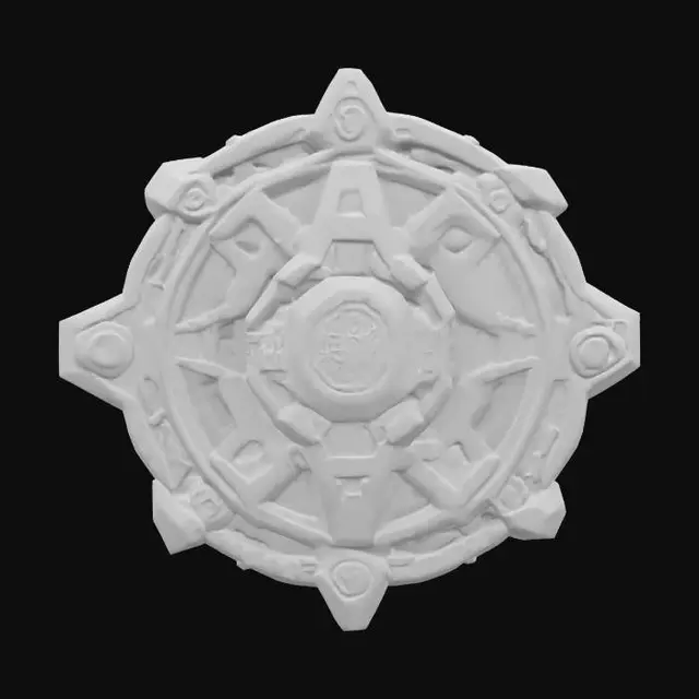 3D model for emblem cyborg robotic, robotic style geometry, high resolution, #emblem#