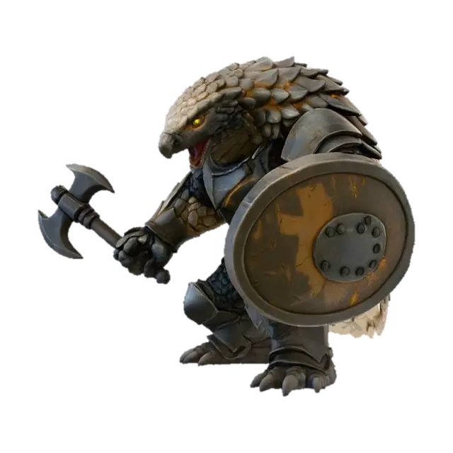Armored Guardians of the Stoneclaw Realm 3D model, vytvořený pomocí AI