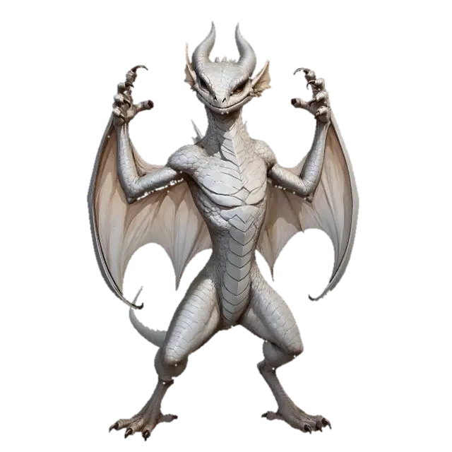 Ivoryscale Dragon - Dragonborn 3D model, vytvořený pomocí AI