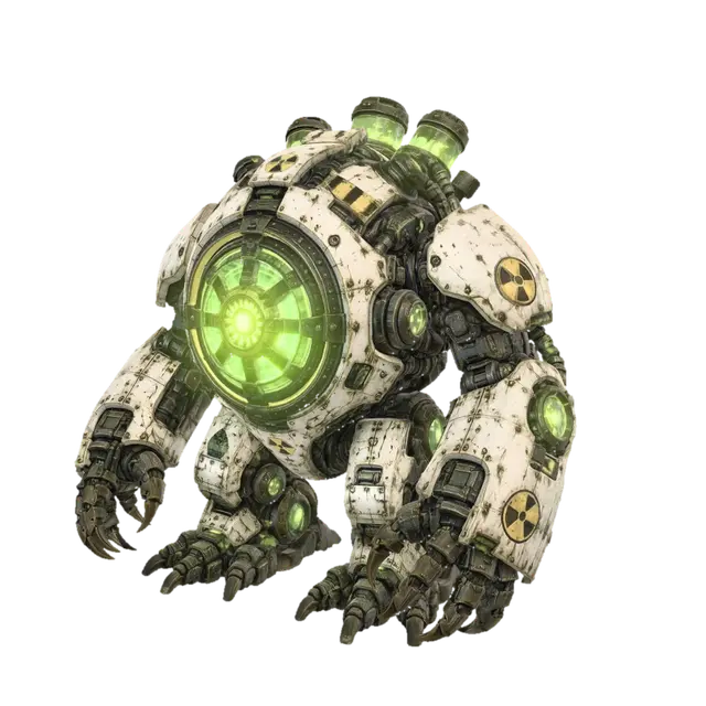 Radiant Core Colossus 3D model, vytvořený pomocí AI