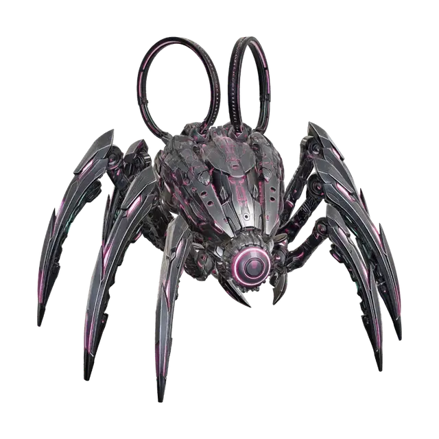 Neon Arachnid 3D model, vytvořený pomocí AI