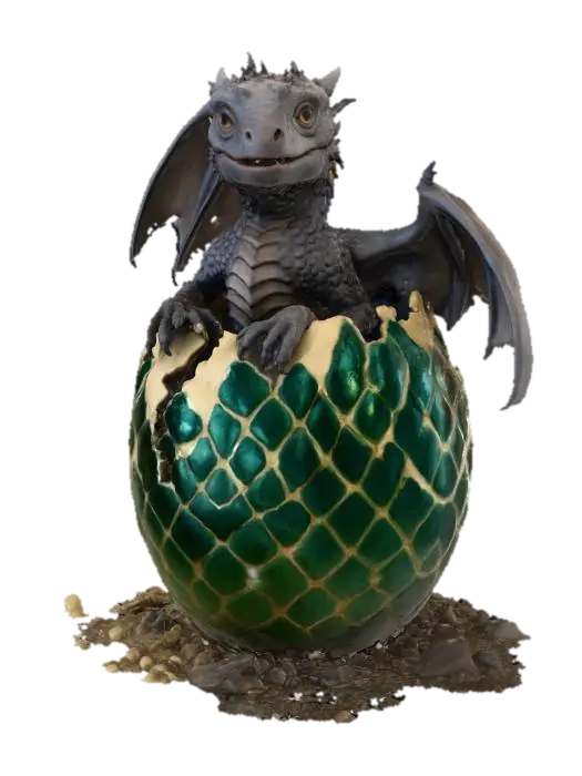 Hatchling Emergence 3D model, vytvořený pomocí AI