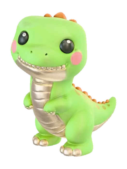 Dino Buddy TREX 3D model, vytvořený pomocí AI