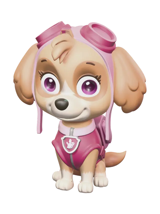 Modello 3D Low-Poly Undercover Skye - Tagger, generato dall’IA