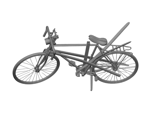 3D model for Rusted Bicycle on Display