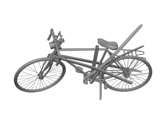 3D model for Rusted Bicycle on Display