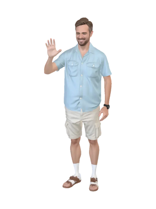 caucasian people. real body proportions. not oversized head. photorealistic.… - Portraits 3D model, vytvořený pomocí AI